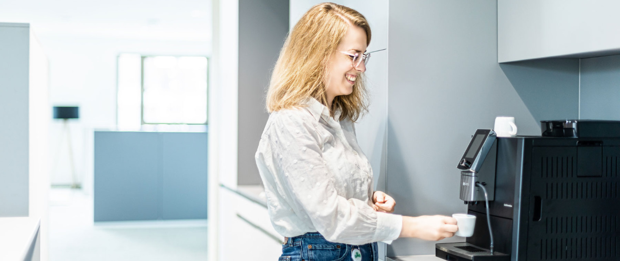 Moderne Büros in der GS28 In den modernen Büros der GS28 gibt es Gelegenheiten für eine Kaffeepause.